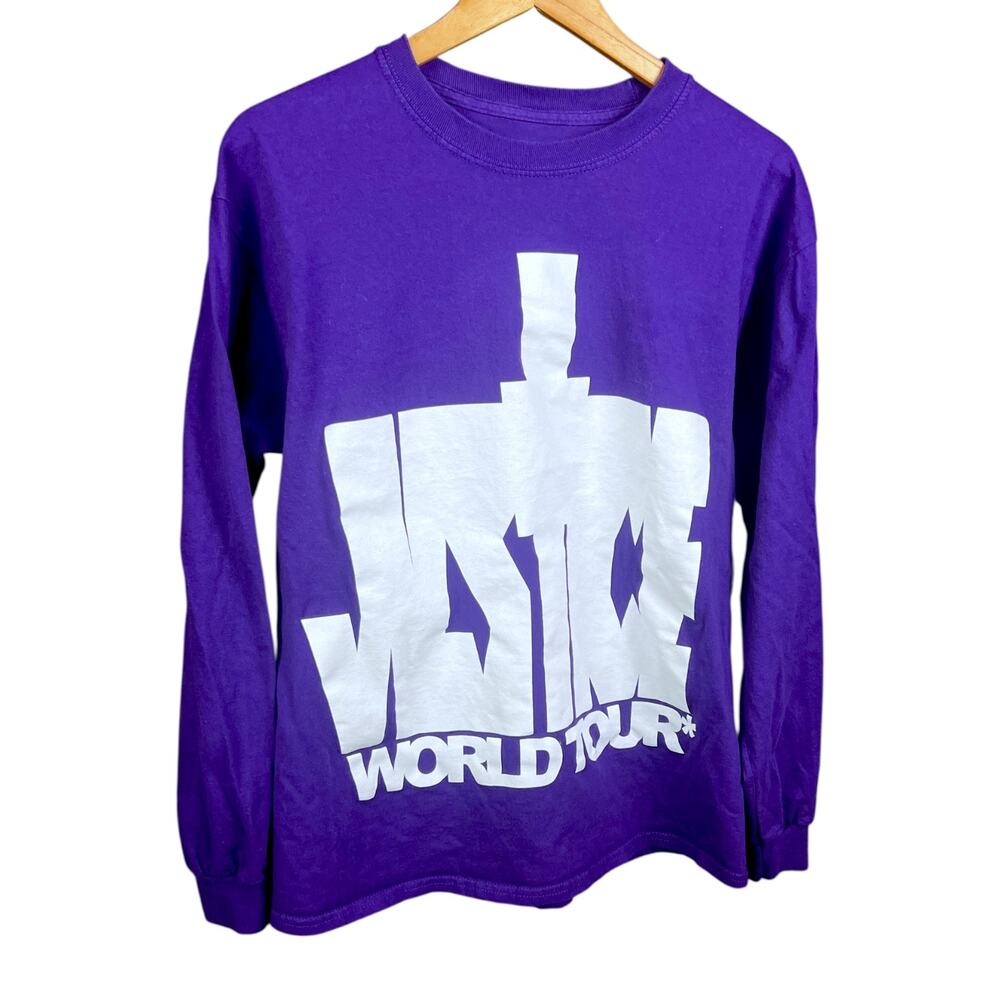Justin Bieber Justice World Concert Tour Long Sleeve Purple T-Shirt - L